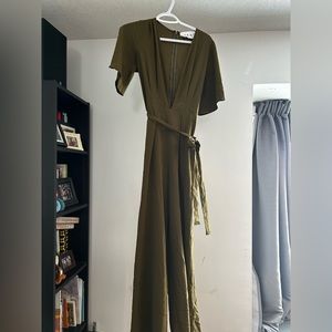Okakie Small Olive Jumpsuit with Flared legs